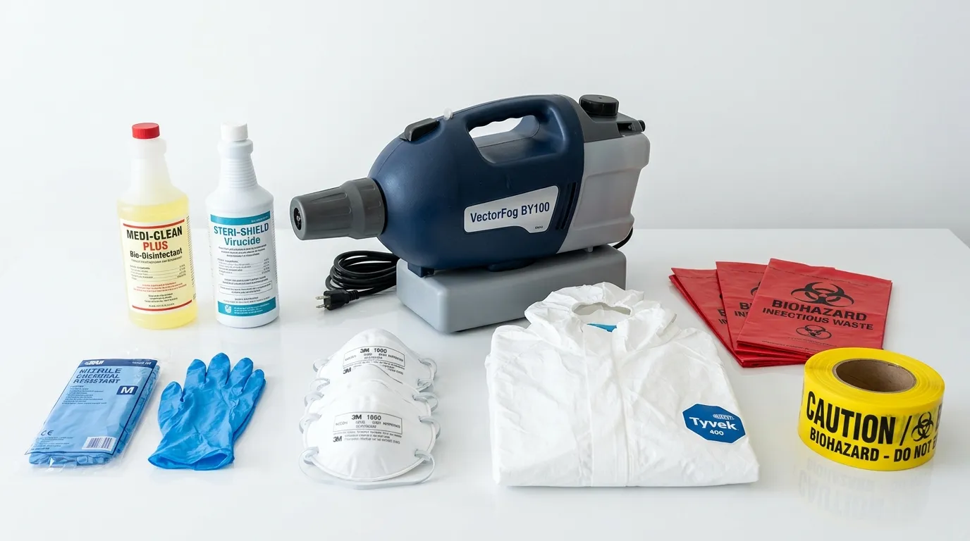 Professional biohazard remediation crew working in Ridge