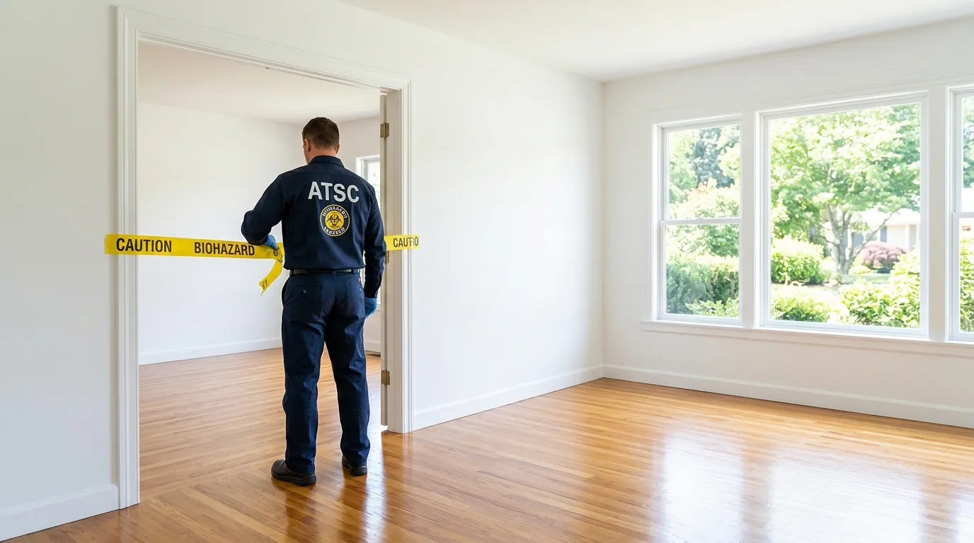 Certified biohazard cleanup crew performing Decomposition Cleanup in Ridge